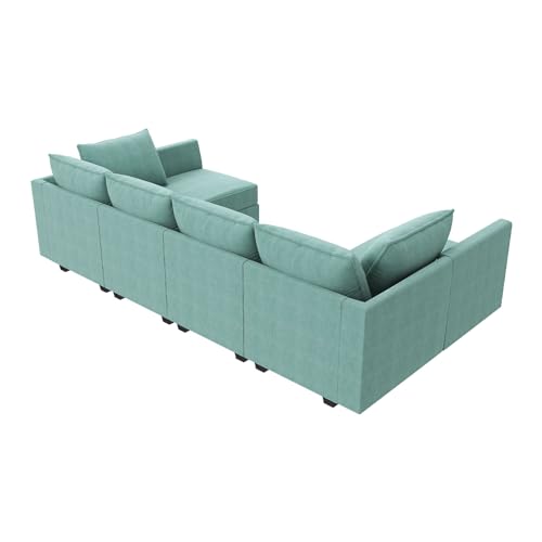 HONBAY Modular Sectional Sofa U Shaped Sectional Modular Sofa with Storage Convertible Sectional Couch for Living Room, Grey