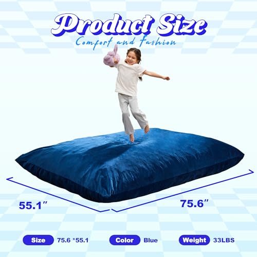 Hobestluk 3 in 1 Bean Bag Chair Giant Bean Bag Chairs Convertible Bean Bag Floor Cushion with Machine Washable Cover