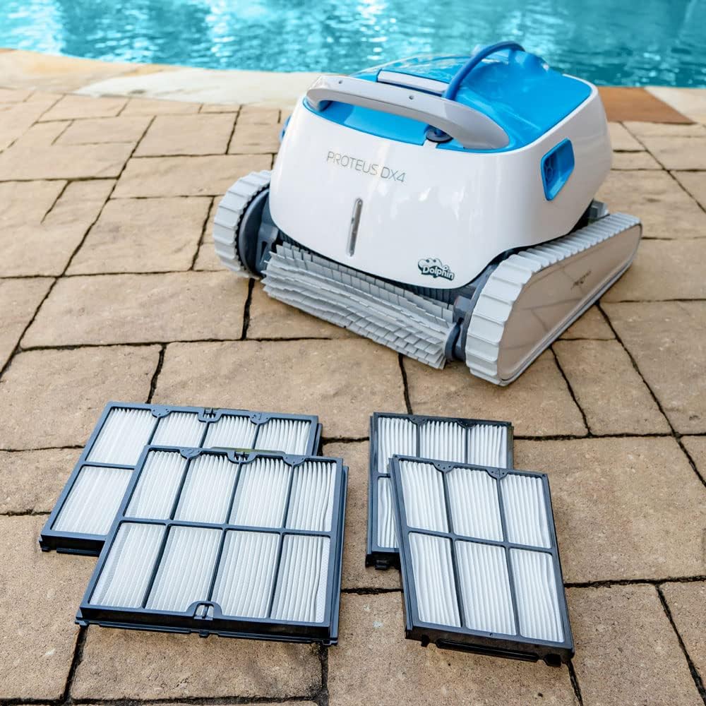 Dolphin Proteus DX4 Automatic Robotic Pool Vacuum Cleaner Includes Ultra-Fine Filters for an Ultimate Clean