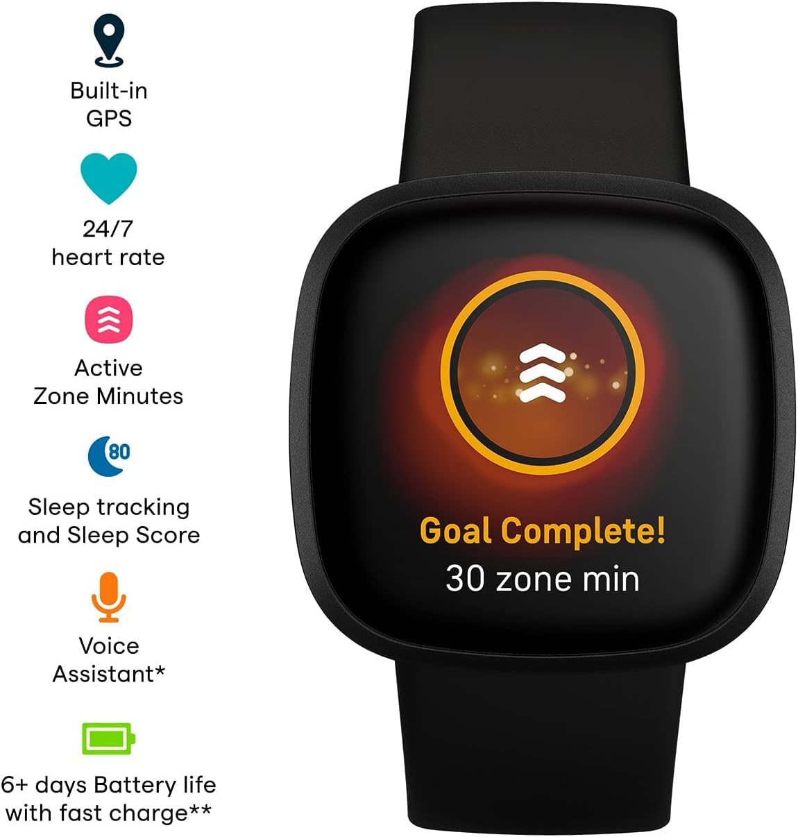 Fitbit Fitbit Versa 3, Black (Renewed)