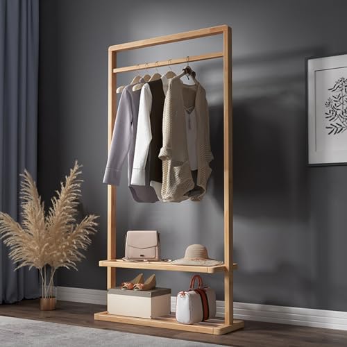 Coat Stand, Coat Rack, Solid Wood Coat Stand,Storage Shelves