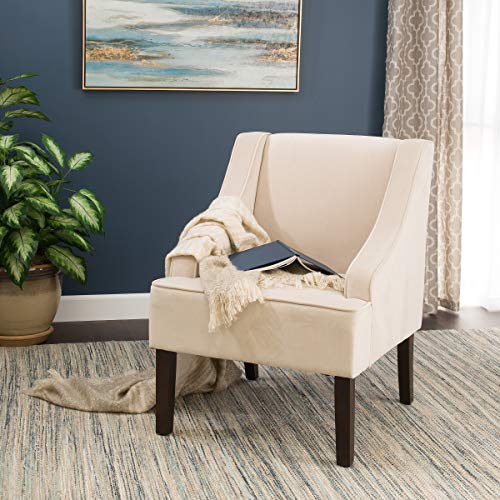 HomePop Velvet Swoop Arm Accent Chair, Suri Blue