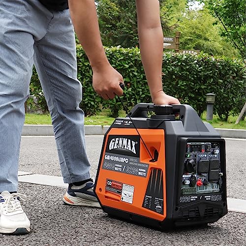 GENMAX Generator，EPA Compliant, Eco-Mode Feature, Ultra Lightweight for Backup Home Use & Camping