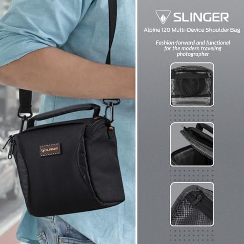 Sony ZV-E10 Mirrorless Camera, Black Bundle with SanDisk 64GB Memory, Slinger Multi-Device Shoulder Bag
