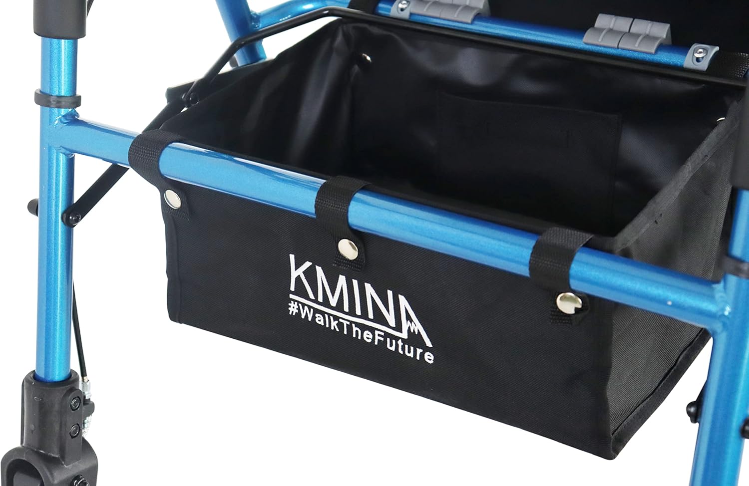 KMINA - Rollator Wheelchair Combo for Smooth Terrain, 2 in 1 Rollator Transport Chair, Narrow Rollator Walker Wheelchair
