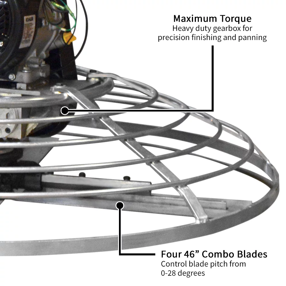 TOMAHAWK 46" Gas Concrete Wet Power Trowel Cement Powered by Kohler 14HP Engine