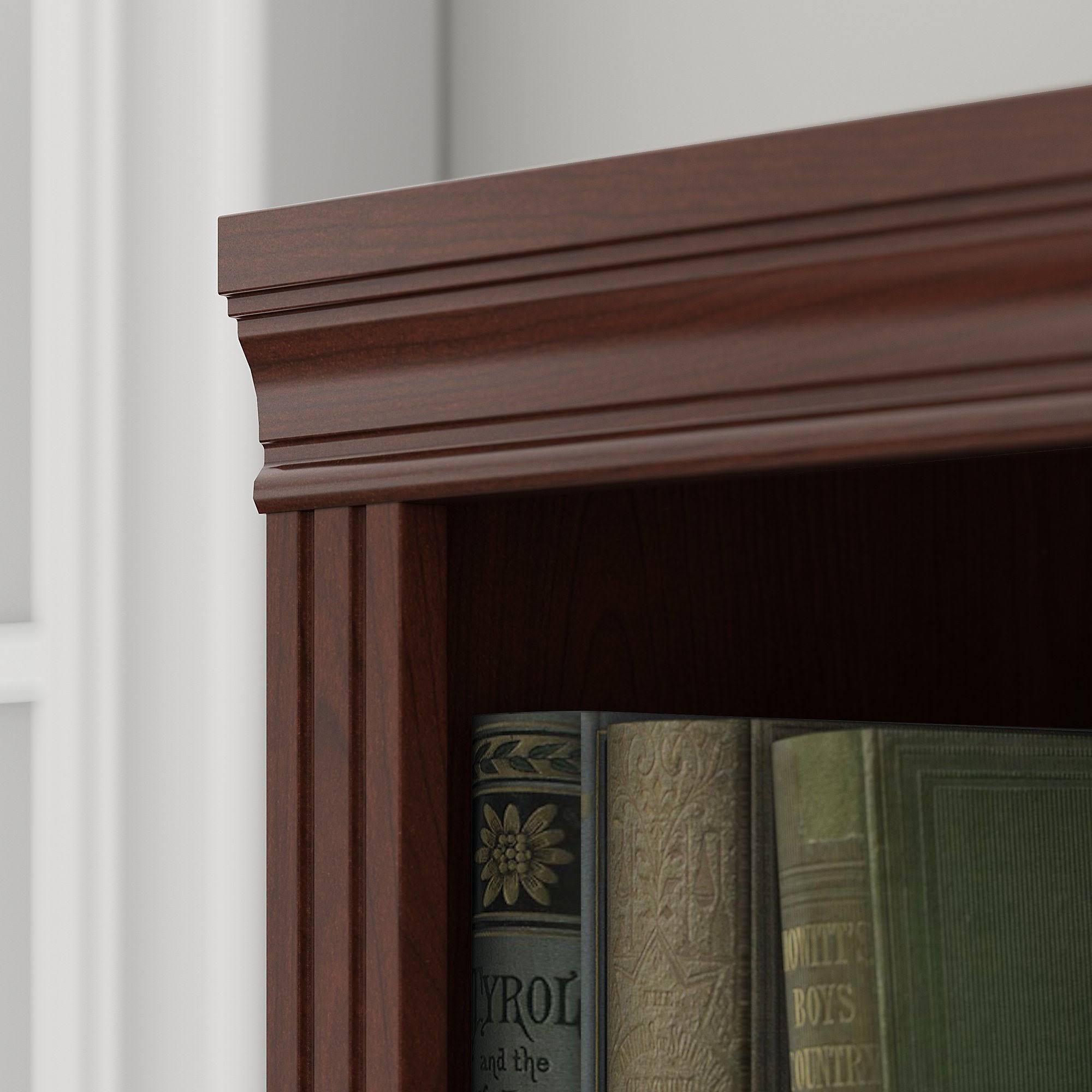 Bush Furniture Saratoga Tall 5 Shelf Bookcase, 30W, Linen White Oak