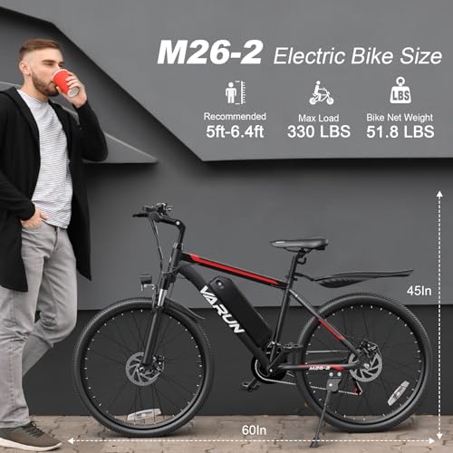 VARUN Electric Bike - Ebikes for Adults Peak 500W /750W 20MPH Commuter Ebike with 36V/48V 7.8AH Removable Battery, 24''