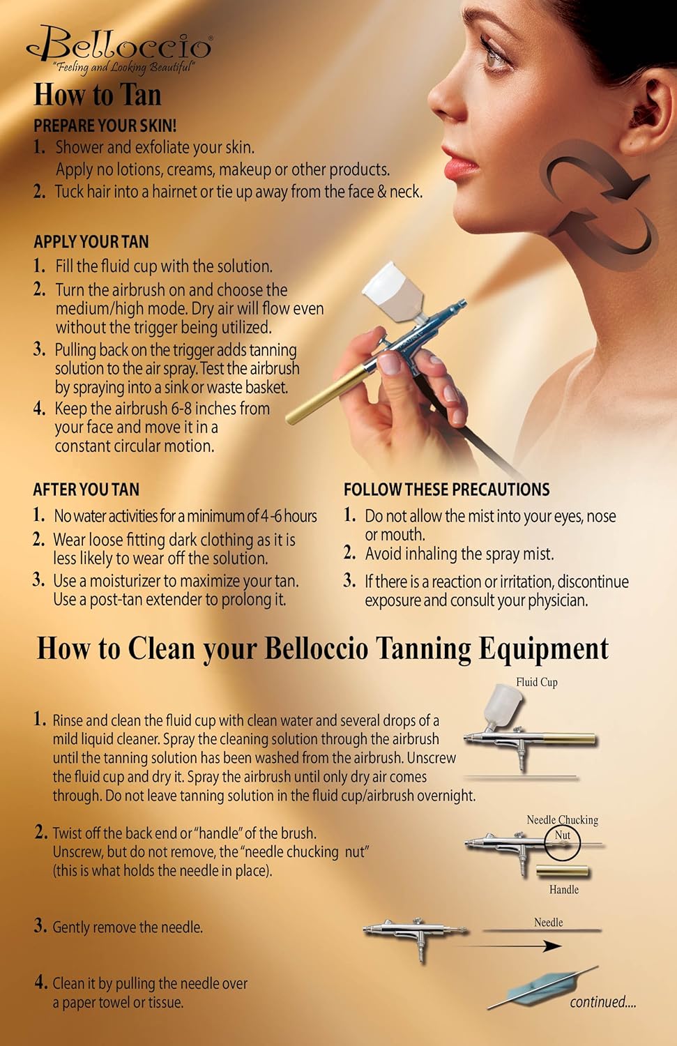 Belloccio® Brand Complete Professional Sunless Tanning Airbrush System That Includes Our Premium Belloccio Airbrush