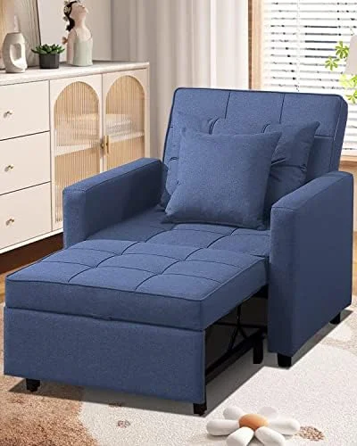 RUNFAYBIU Convertible Chair Bed  3-in-1 Folding Sofa Bed Chair with Adjustable Backrest  Multi-Functional Pull Out Sleeper Chair Bed Single Armchair