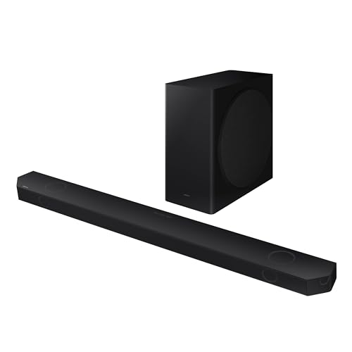 SAMSUNG Q990D 11.1.4ch Soundbar w/Wireless Dolby Atmos Audio, Rear Speaker Included, Q-Symphony, SpaceFit Sound Pro, Adaptive Sound