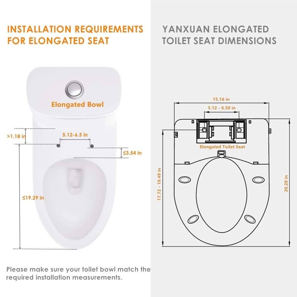 Yanxuan Bidet Toilet Seat with Self Cleaning Stainless Nozzle, Bidet with Heated Seat and Temperature Controlled Wash, Warm Air