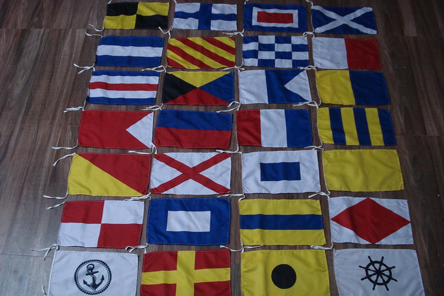 Brass Blessing Naval Signal Flag Set - Complete Set - Maritime/Marine/Boat/Yacht/Beach Party Nautical Decor (Polyester, 14 Flag Set Small)