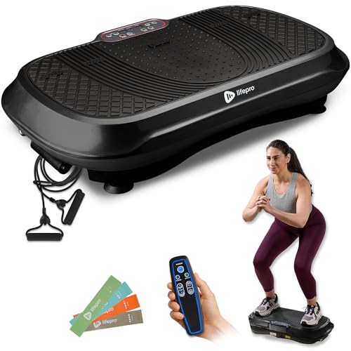 Lifepro Waver Vibration Plate Exercise Machine – High-Intensity Vibration for Muscle Activation, Full-Body Workout Vibrating Platform with Loop Bands
