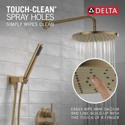 Delta Faucet Modern Raincan 2-Setting Round Shower System Including Rain Shower Head and Handheld Spray Chrome - Radiant Selections