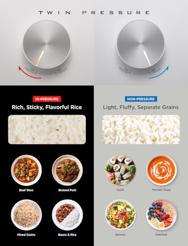 CUCKOO 6-Cup Uncooked / 12-Cup Cooked Induction Heating Twin Pressure Rice Cooker, 16 Menu Modes, Multi-Language Voice Guide