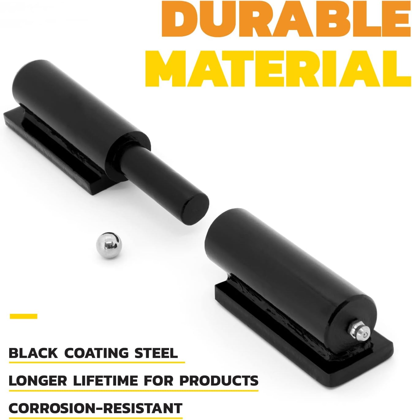 Heavy Duty Gate Hinge Pair 7 Inch Barrel Style Good Load Capacity - Weld On Install (7 Inch) Pack of 2