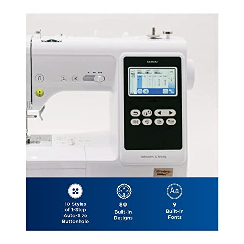 Brother SE600 Sewing and Embroidery Machine, 80 Designs, 103 Built-In Stitches, Computerized, 4" x 4" Hoop Area, 3.2" LCD Touchscreen Display