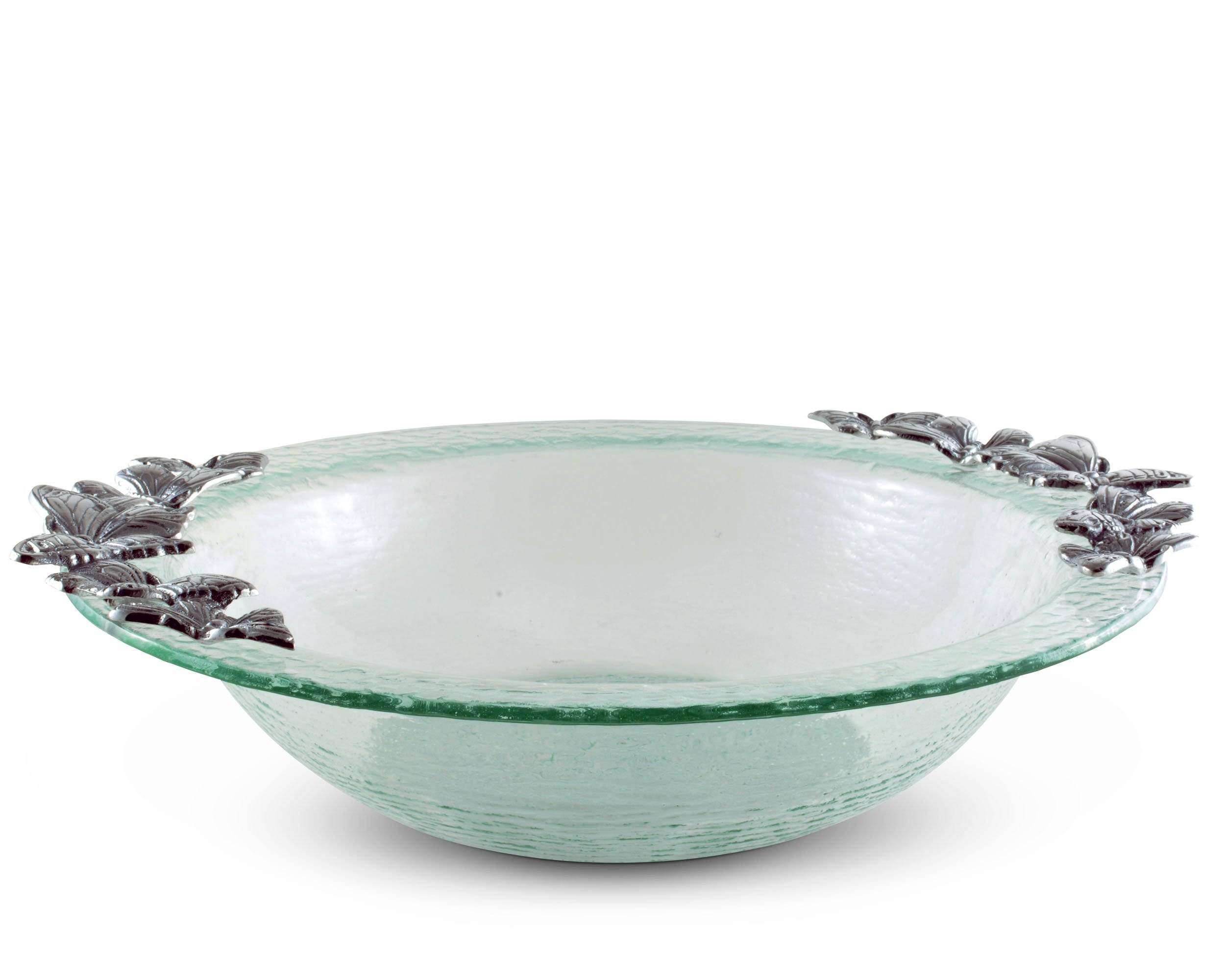 Arthur Court Designs Butterfly Glass Salad Bowl