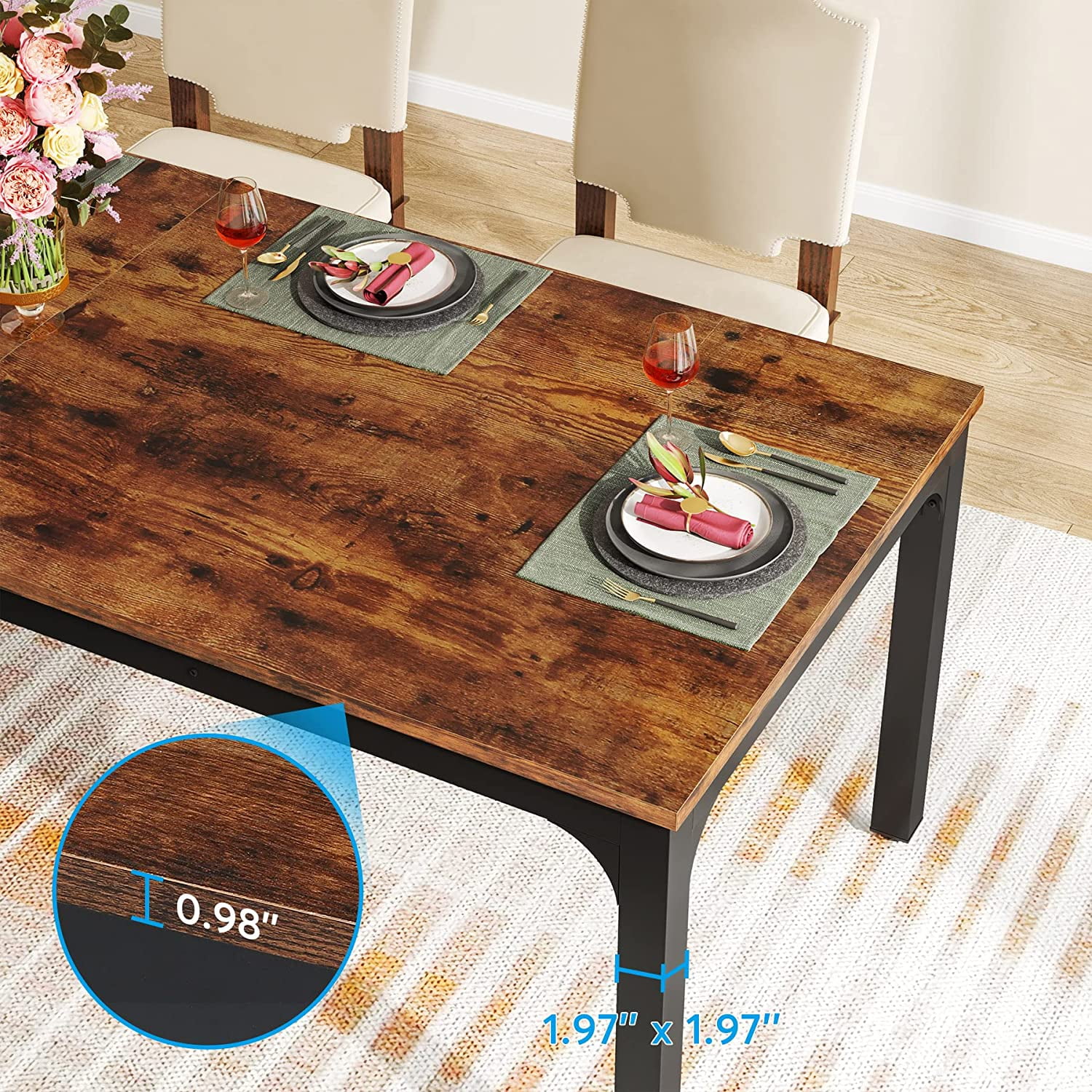 Tribesigns Dining Table for 6-8 Person, 78 inch Long Rectangular Kitchen Table (Only Table) - Radiant Selections
