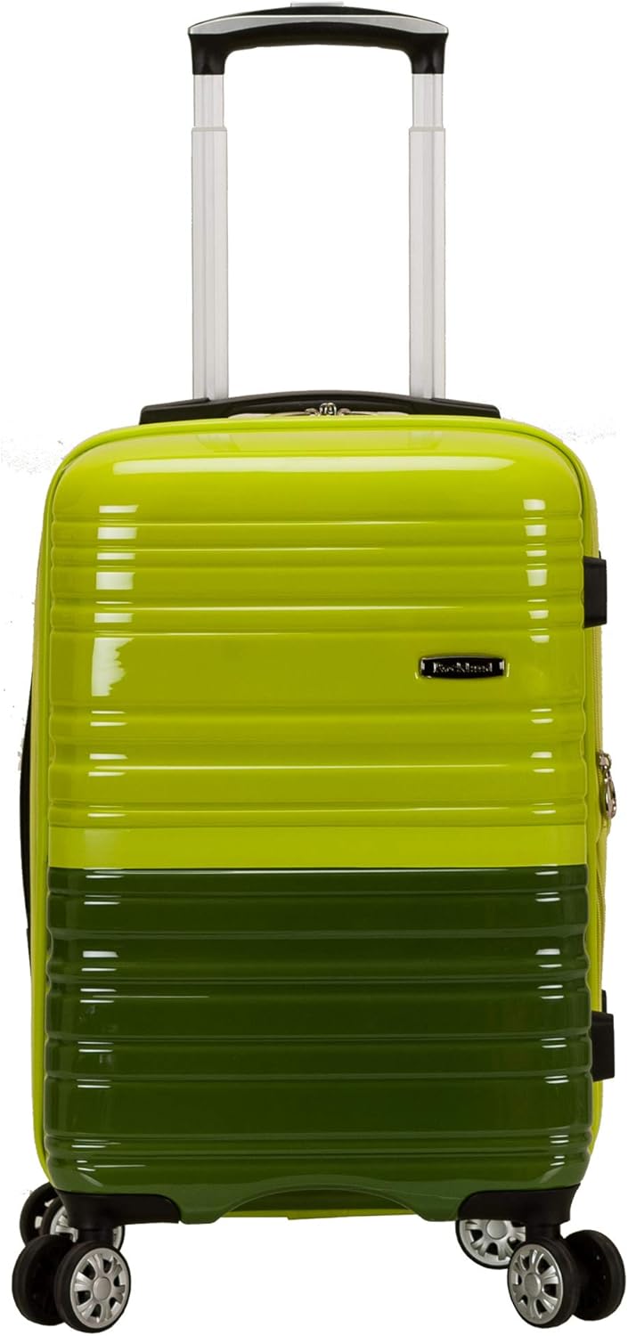 Rockland Melbourne Hardside Expandable Spinner Wheel Luggage, Two Tone Green, Carry-On 20-Inch