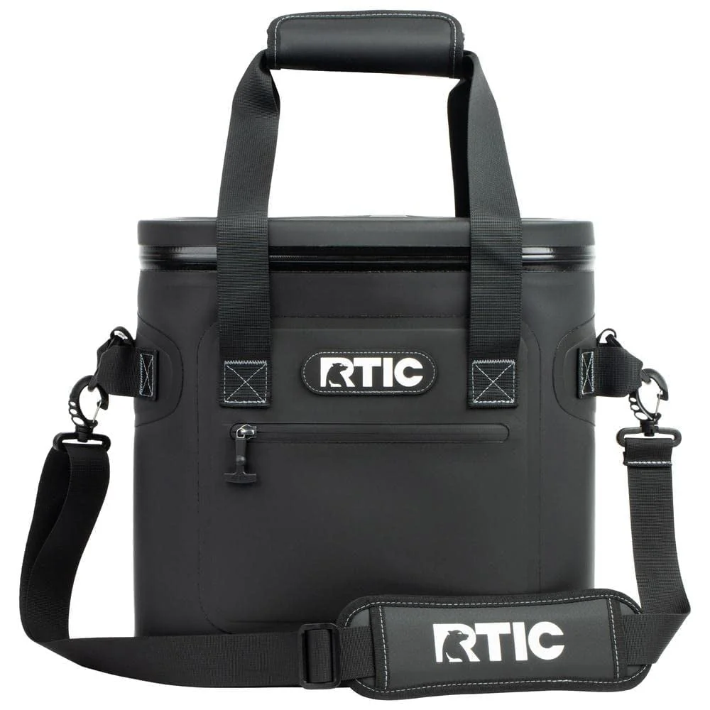 RTIC 20 Can Soft Pack Cooler, Leakproof Ice Chest Cooler with Waterproof Zipper, Blue/Grey