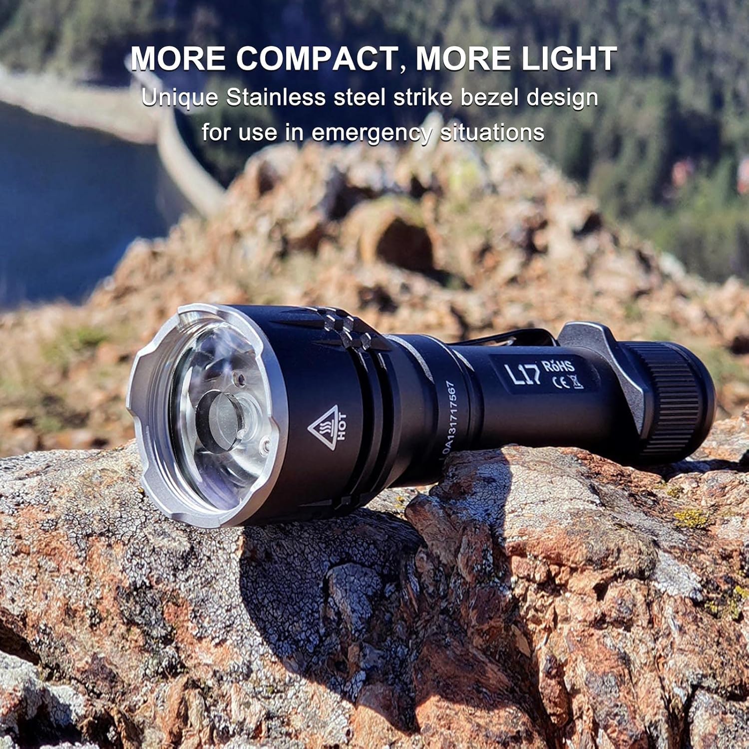 ACEBEAM L17 Tactical Flashlight 2632 Feet Long Rang Throw 1400 High Lumens LED Flashlight with 3100mAh USB Rechargeable Battery Flashlight for