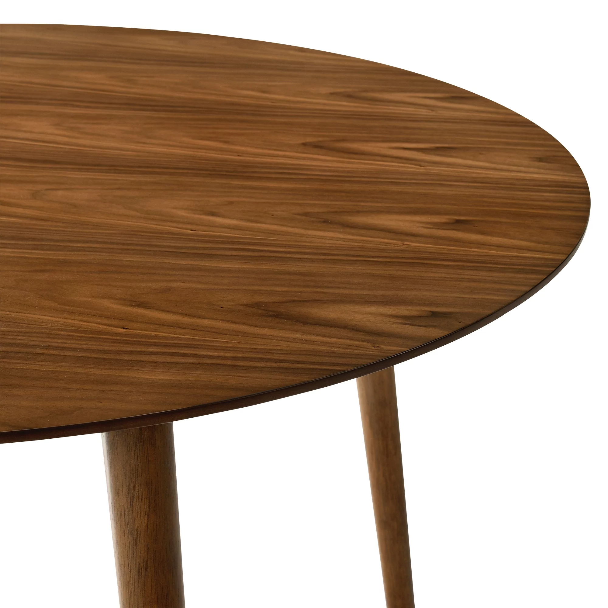 Armen Living Arcadia 48" Round Modern Wood Dining Table in Walnut