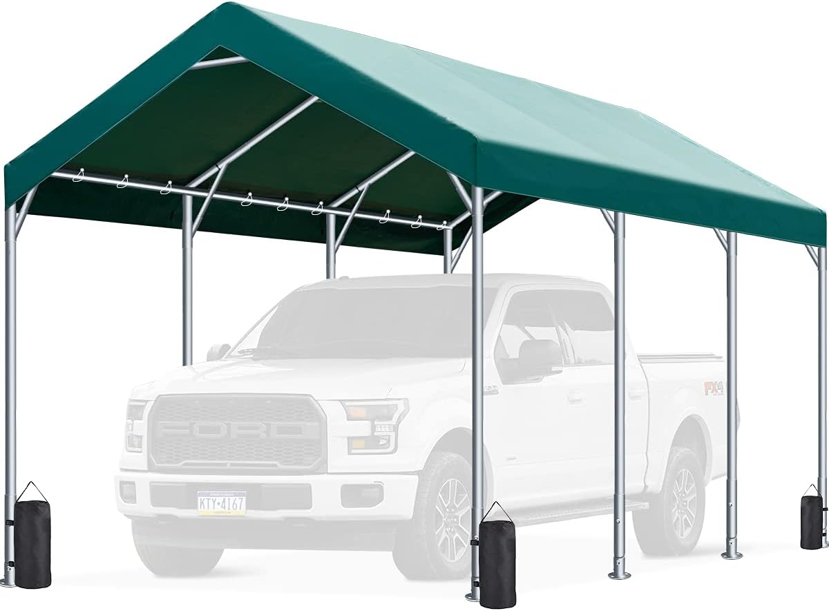 FINFREE 10 x 20 ft Heavy Duty Carport Car Canopy，Garage Shelter for Outdoor Party, Birthday, Garden, Boat