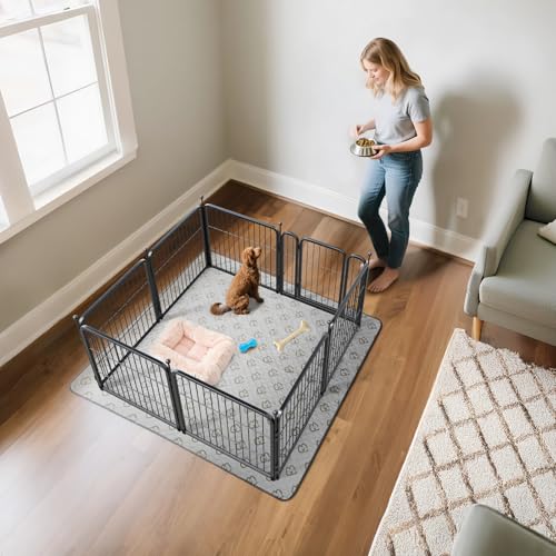 FXW Rollick Dog Playpen for Yard, RV Camping, 32 inch 16 Panels for Small and Medium Dogs│Patented