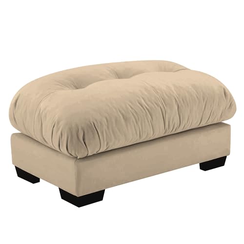 130" Modular Sectional Sofa,Velvet Upholstered Couches for Living Room,3 Seater Green Sofa Couch with Movable Ottoman