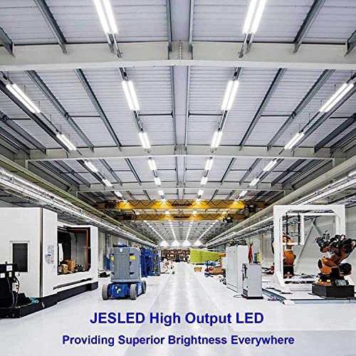 JESLED T8/T10/T12 8FT LED Tube Light, Single Pin FA8 Base, 50W 6000LM 5000K Daylight White, 270 Degree V Shaped LED Fluorescent Bulb (130W Equiv.)