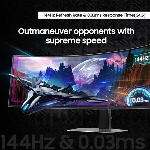 Samsung 49" Odyssey OLED G9 (G91SD) Dual QHD QD-OLED G-Sync Compatible Curved Gaming Monitor, 144Hz, 0.03ms, AMD FreeSync Premium Pro