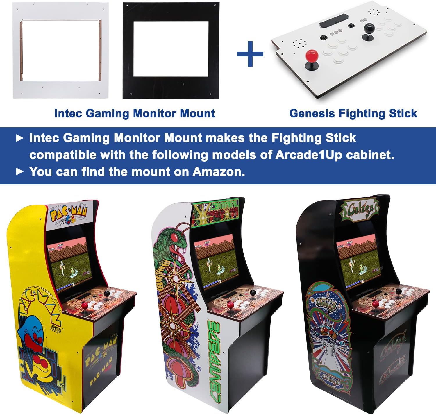 Intec Gaming Genesis Fighting Stick for Arcade1Up Cabinet, Play SEGA Genesis on Cabinet, Plug Cartridge and Play, Work as a Genesis Console