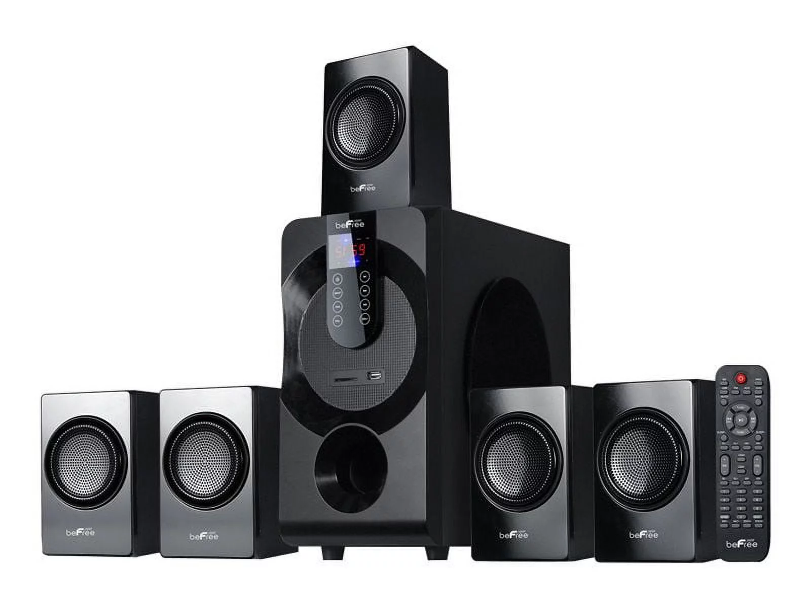 beFree Sound BFS-460 5.1 Channel Surround Sound Bluetooth Speaker System in Black