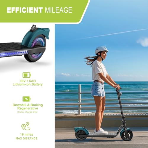 Electric Scooter Adults, Foldable E Scooter for Adults,500W Motor, 19 Mph, 21 Miles, 10" Tires Heavy Duty E-Scooter