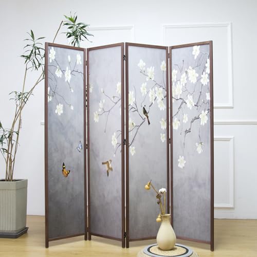 6 Panel Room Divider Screen,Double Faced Room Divider Folding Wall Divider for Room Separation,Mountains and Waters Landscape,67" H x 94.5" W