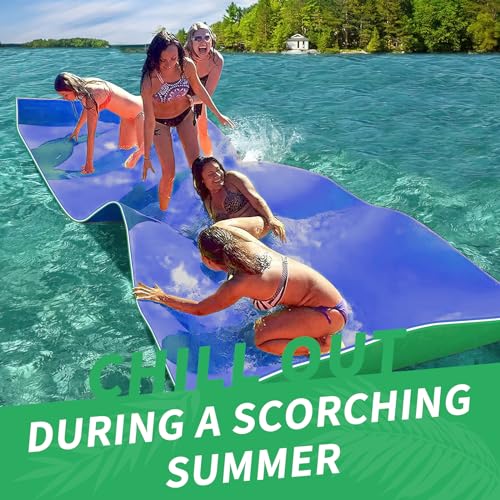 Oversized Lily Pad Floating Mat, 3 Layer 7'/9'/12'/18' Floating Water Mat,Ocean, Beach, River, Pool, Floating Mat for Water Recreation and Relaxing