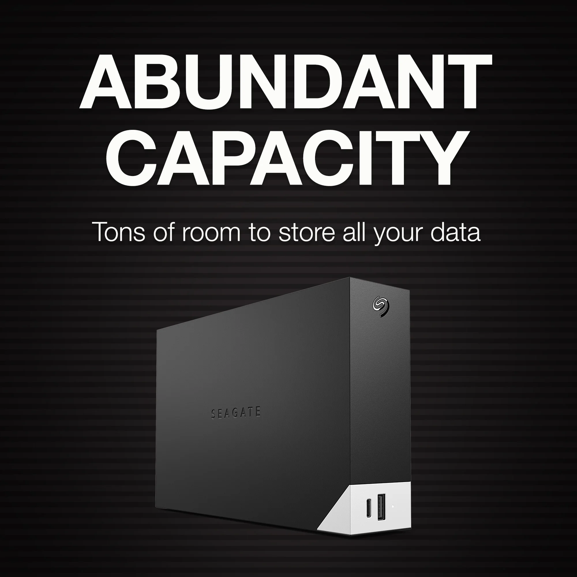 Seagate One Touch Hub 14TB External USB-C and USB 3.0 Desktop Hard Drive - Black (STLC14000400)