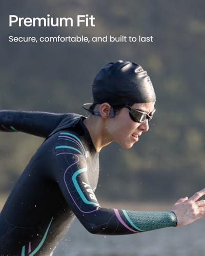 SHOKZ OpenSwim Pro - Open-Ear Bluetooth Headphones & 32GB MP3 Player, IP68 Waterproof, Bone Conduction Headphones, Secure Fit for Workouts
