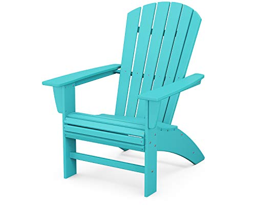 POLYWOOD Nautical Curveback Adirondack Chair, HDPE Outdoor Patio Furniture for Deck, Pool, Garden, Made in USA
