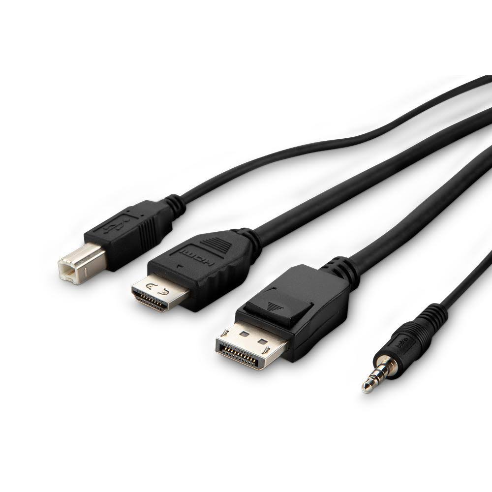 Belkin - F1DN2CC-DHPP-10 - 10ft DVI to HDMI-DP-DP/USB/Audio KVM Cable
