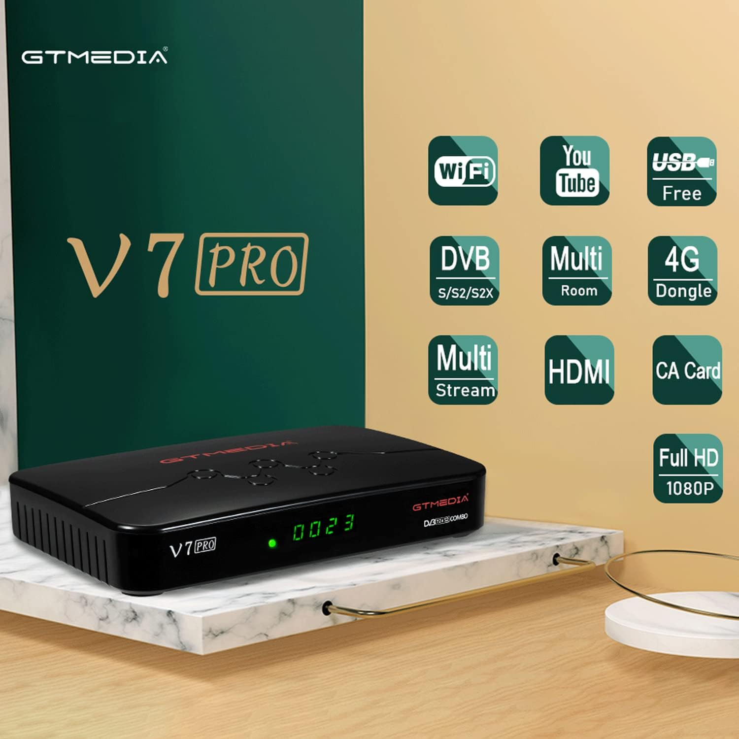GT Media V7 PRO Free to air Satellite Receiver DVB-S/S2/S2X+T/T2 CA/T2MI