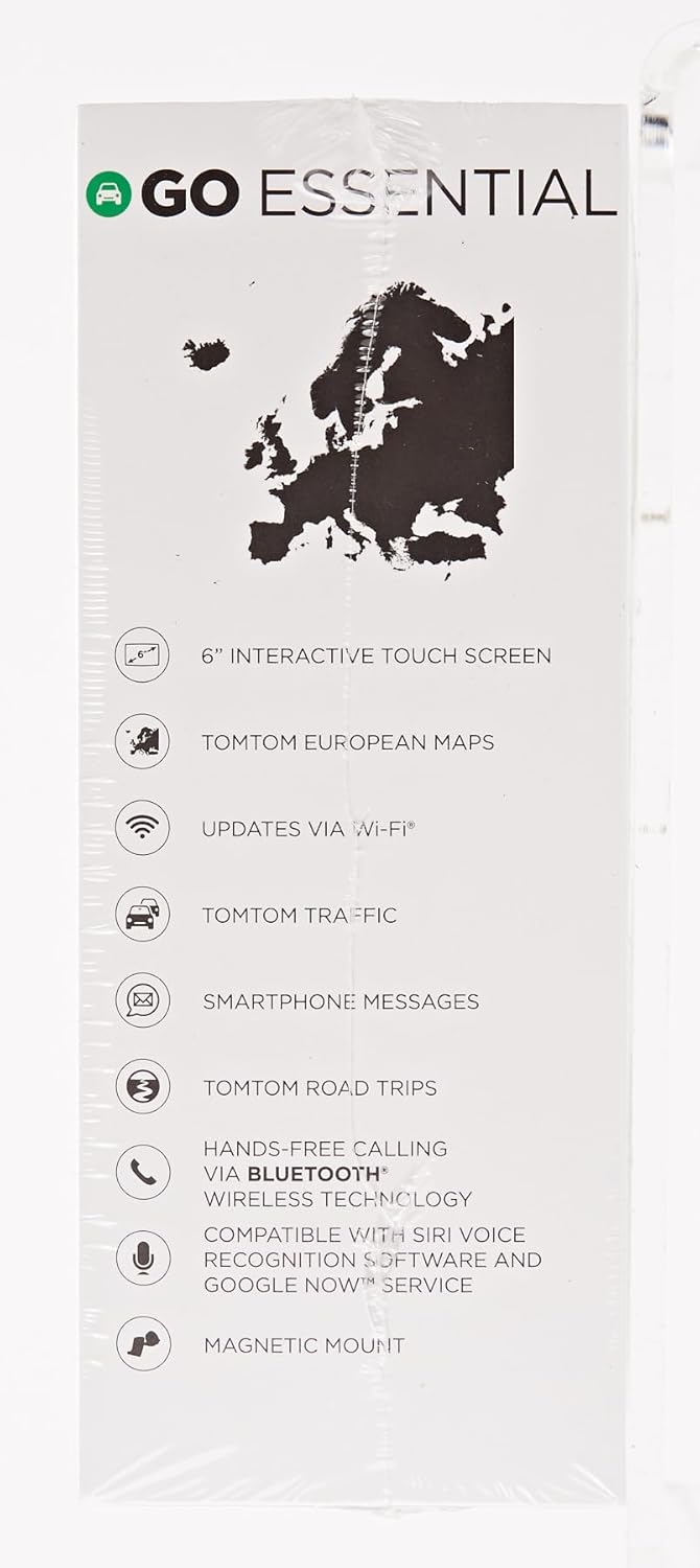 TomTom Car Sat Nav GO Essential, 6 Inch, with Traffic Congestion and Speed Cam Alert trial thanks to TomTom Traffic, EU Maps, Updates via WiFi