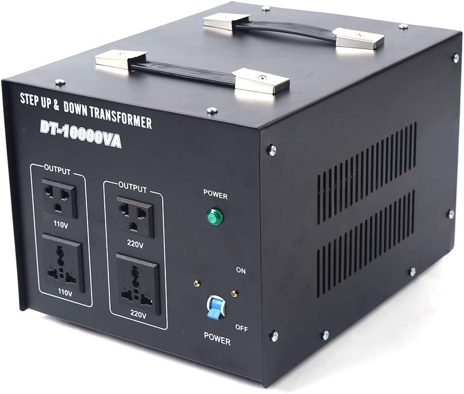 10000W Voltage Converter Transformer Step Up/Down 110V/220V Heavy Duty Voltage Converter USB Transformer Power Converter with 2 US Outlets