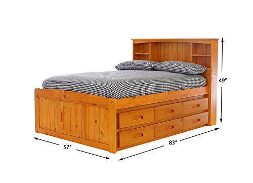 Discovery World Furniture White Full Bookcase Bed with 6 Drawers