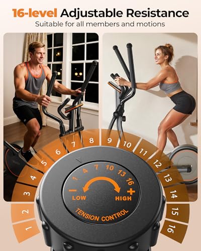 Niceday Elliptical Exercise Machine, Elliptical Machine for Home, Magnetic Elliptical Trainer 20IN Stride, 16 Resistance Levels