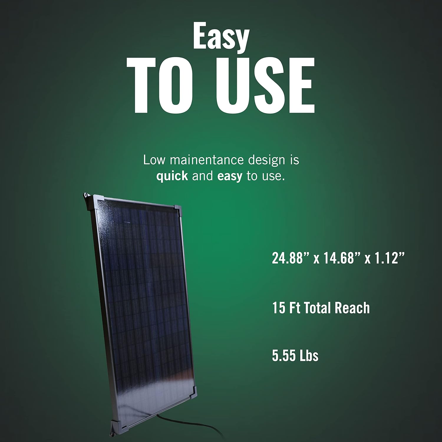 Battery Tender 35 Watt Solar Battery Charger with Charge Controller, Mountable and IP67 Weatherproof Solar Panel