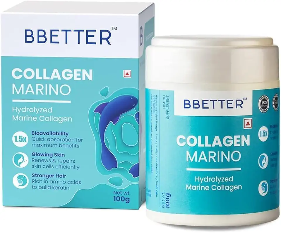 Collagen Powder - Pure Hydrolyzed Marine Collagen Powder Supplement for Skin,Hair, Nails & Joints, for Women and Men 100 GMS (10 Days Supply)