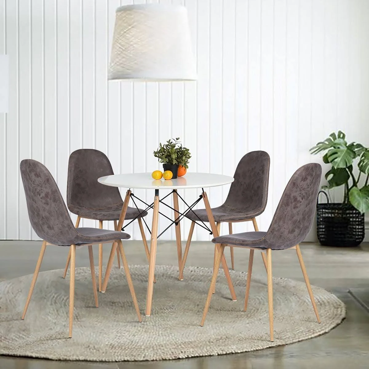 Carson Carrington Mid-Century Modern PU Dining Chair (Set of 4) (Dark Brown)